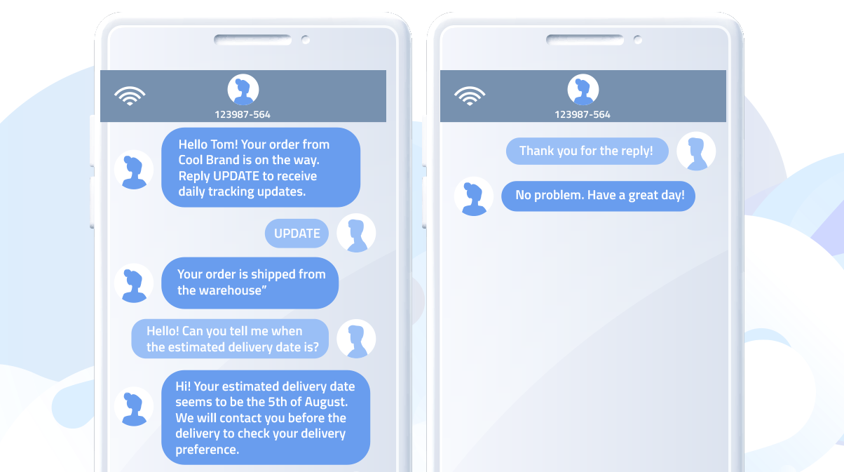 Automated SMS chat with a live agent