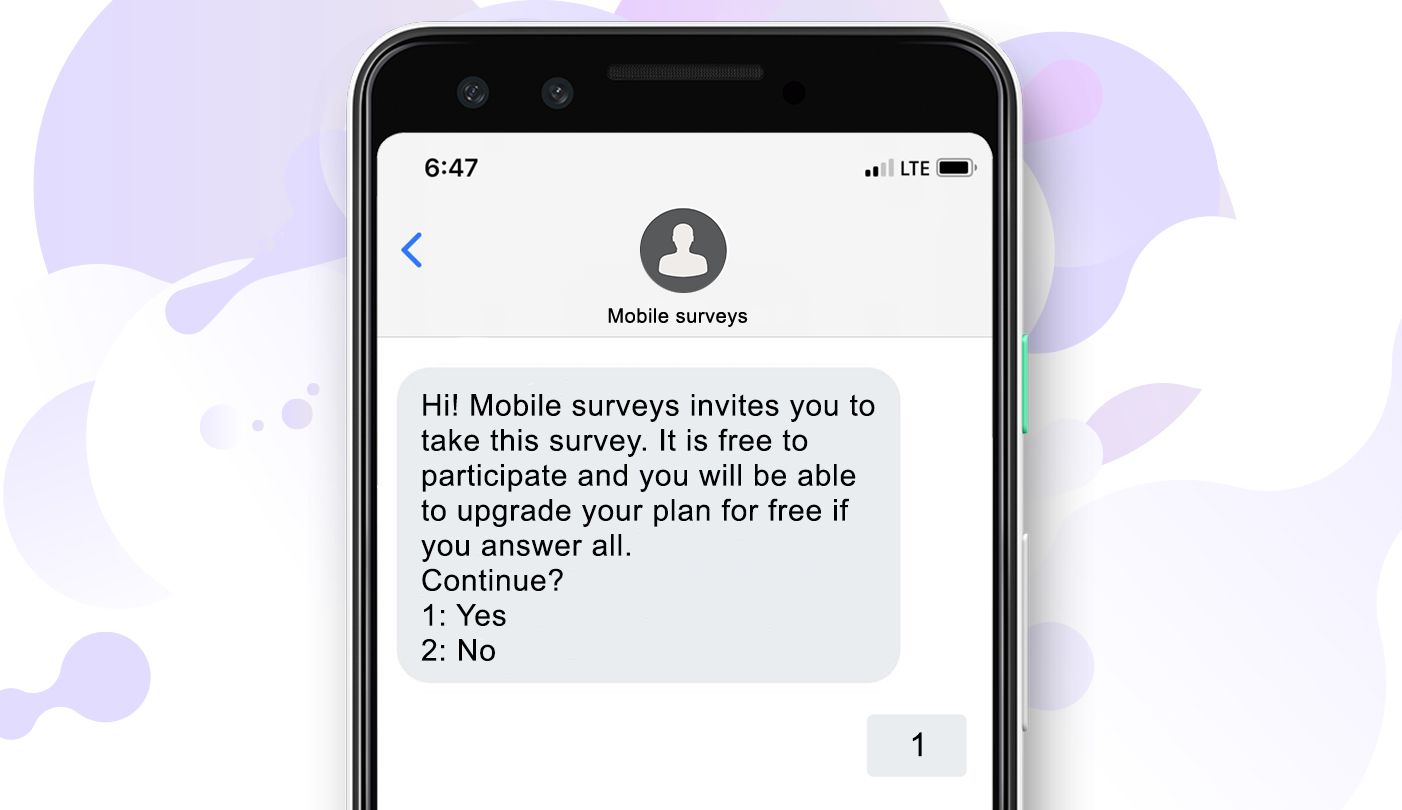 SMS survey example