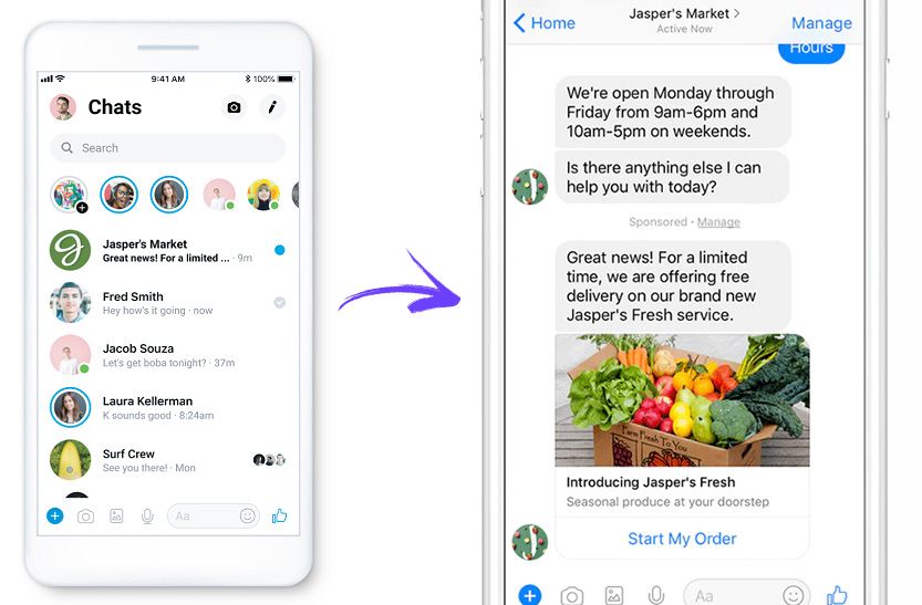 Facebook Messenger marketing example