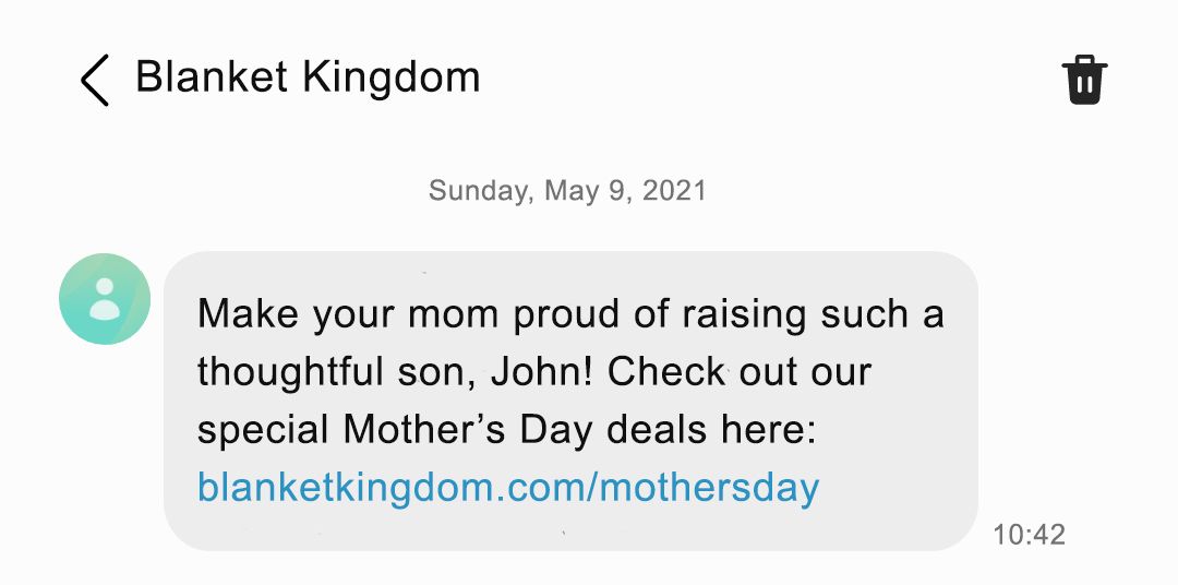 Customer segmentation - Mother's day sms templates